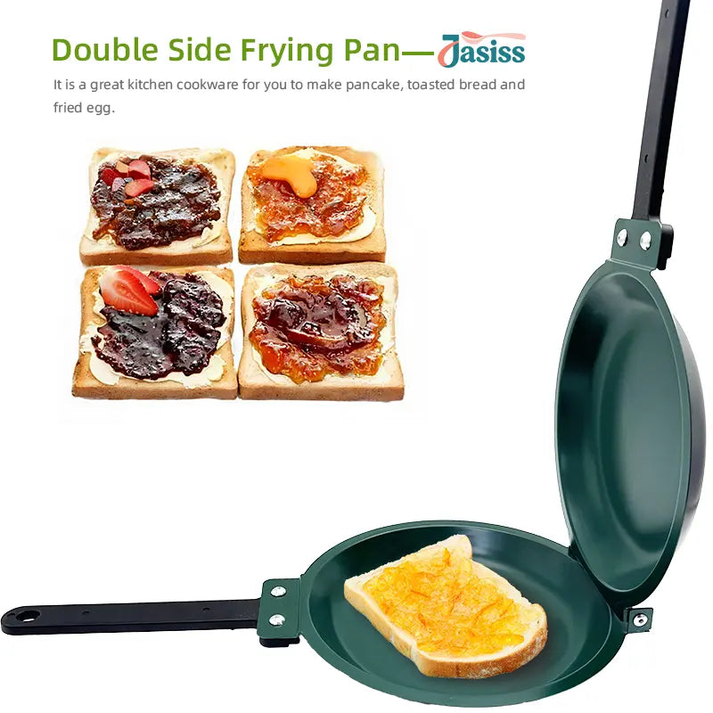 Revolutionary Double-Sided Non-Stick Skillet - Effortlessly Flip Perfect Pancakes, Omelets, and Crispy Bacon for Fluffy Breakfasts!