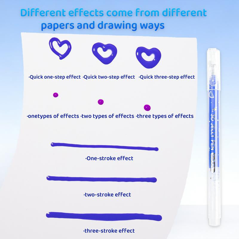 Vibrant 3D Jelly Pen Set - 36 Glossy Colors for Creative Art & DIY Projects
