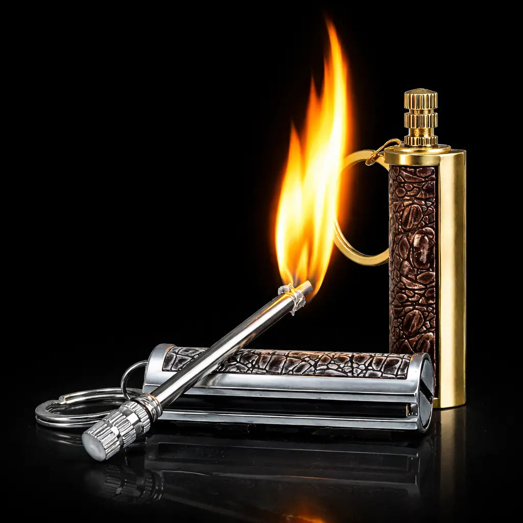 Retro Keychain Lighter - Refillable Permanent Match for Camping & Everyday Carry