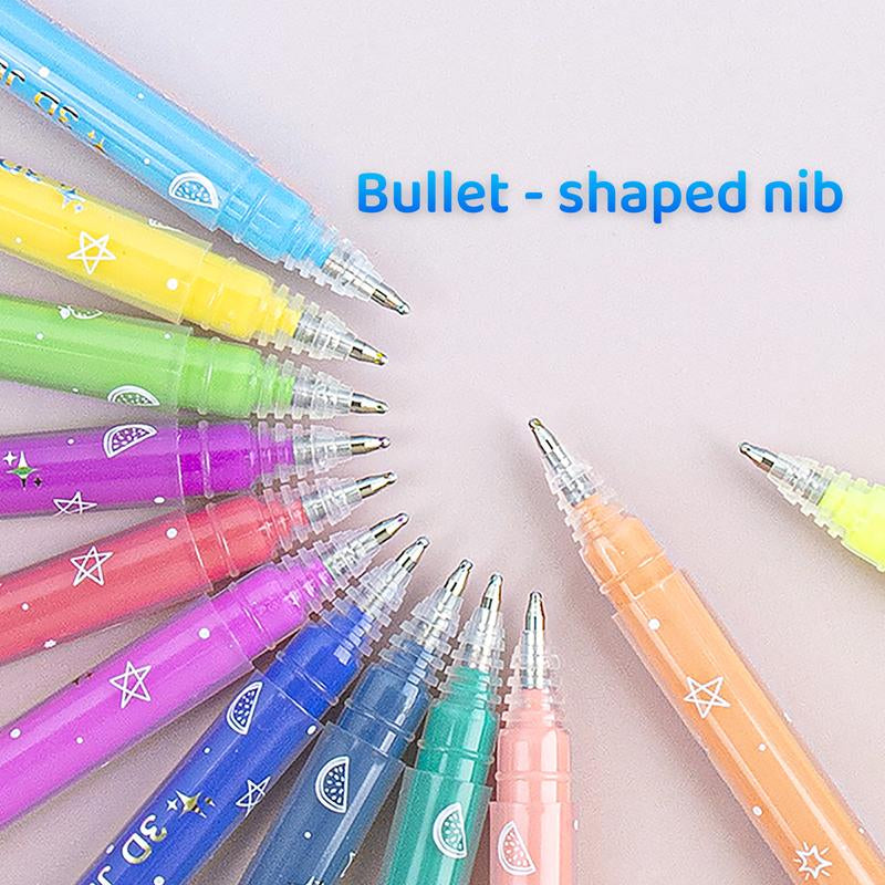 Vibrant 3D Jelly Pen Set - 36 Glossy Colors for Creative Art & DIY Projects