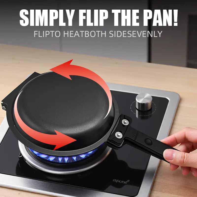 Revolutionary Double-Sided Non-Stick Skillet - Effortlessly Flip Perfect Pancakes, Omelets, and Crispy Bacon for Fluffy Breakfasts!
