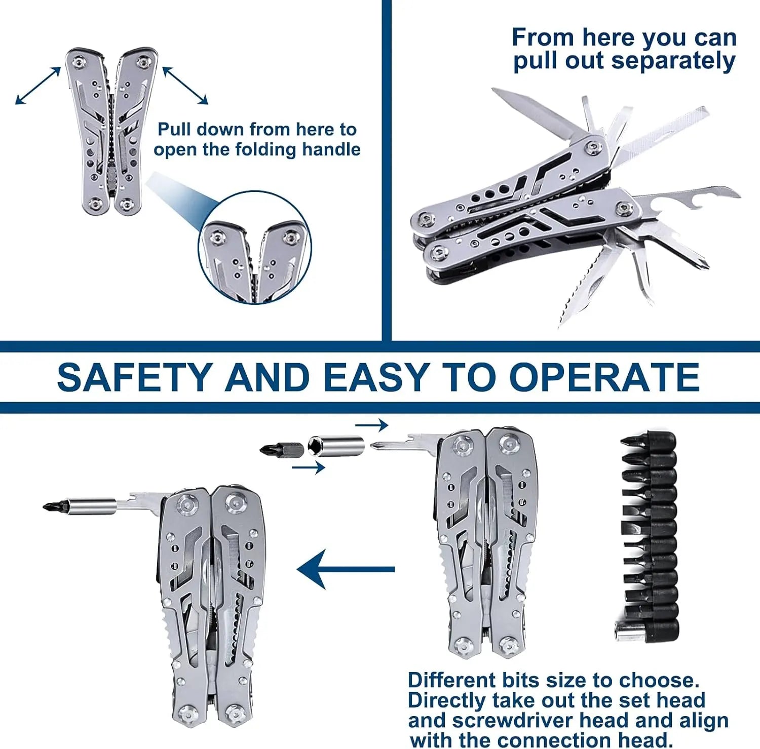 Ultimate 24-in-1 Stainless Steel Multitool: Your Essential Pocket Knife for Outdoor Adventures, Camping, and Everyday Repairs