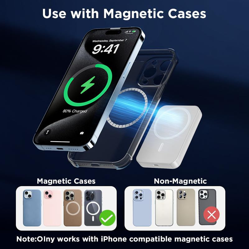 Power Up Your iPhone with the 5000mAh Magnetic Power Bank - Fast Wireless Charging for iPhone 12-17 Pro/Pro Max, Compact & Portable Battery Pack