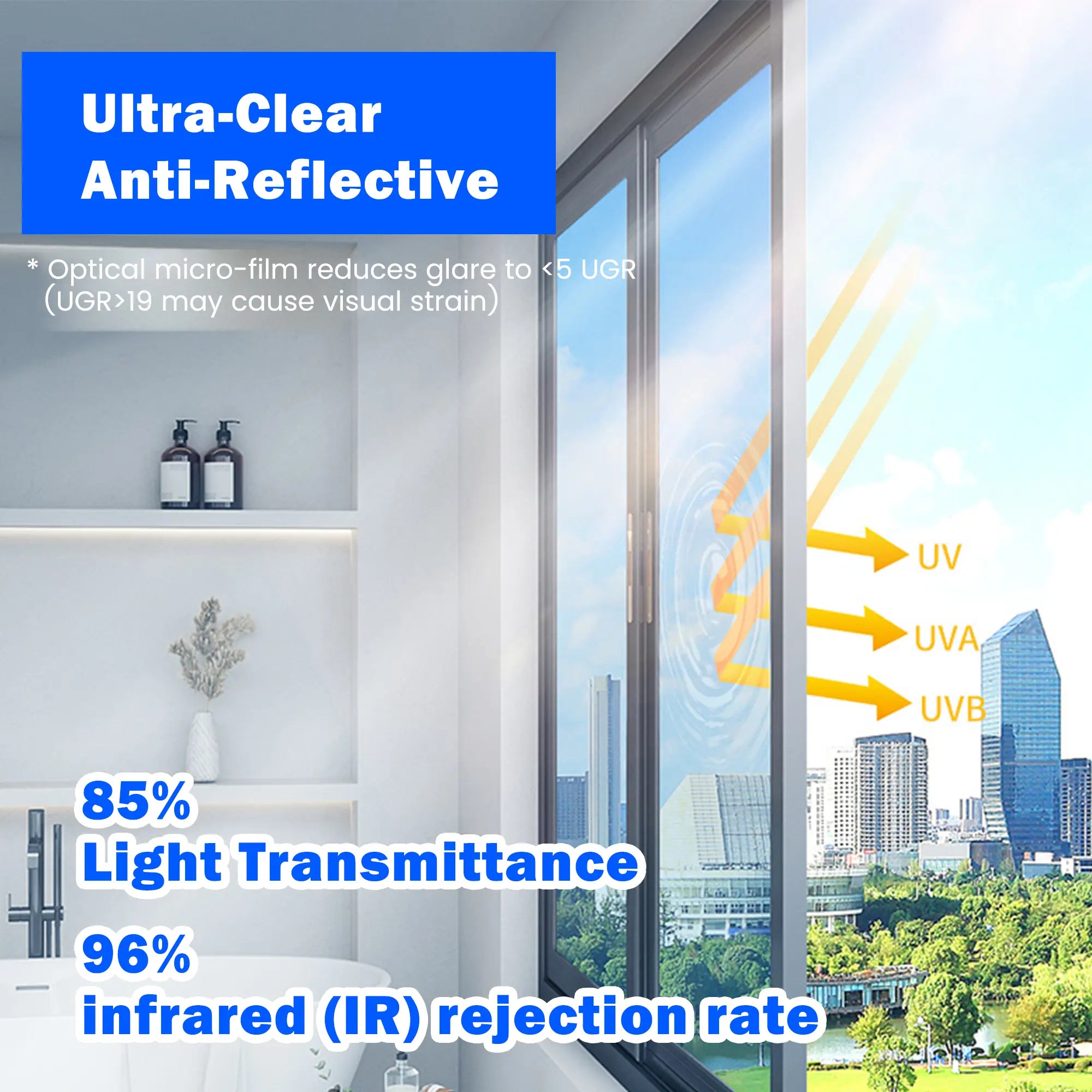 Transform Your Space with Our Reflective Window Privacy Film – UV Protection, Glare Control, and Easy Installation!