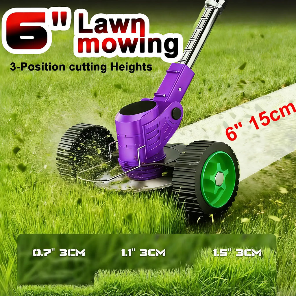 Transform Your Lawn with the Ultimate 3-in-1 Cordless Weed Wacker Trimmer Edger - Powerful 21V 4Ah Electric Lawn Mower with Fast Charger, Lightweight Design, Double Front Wheel, and Versatile 90° Rotation!