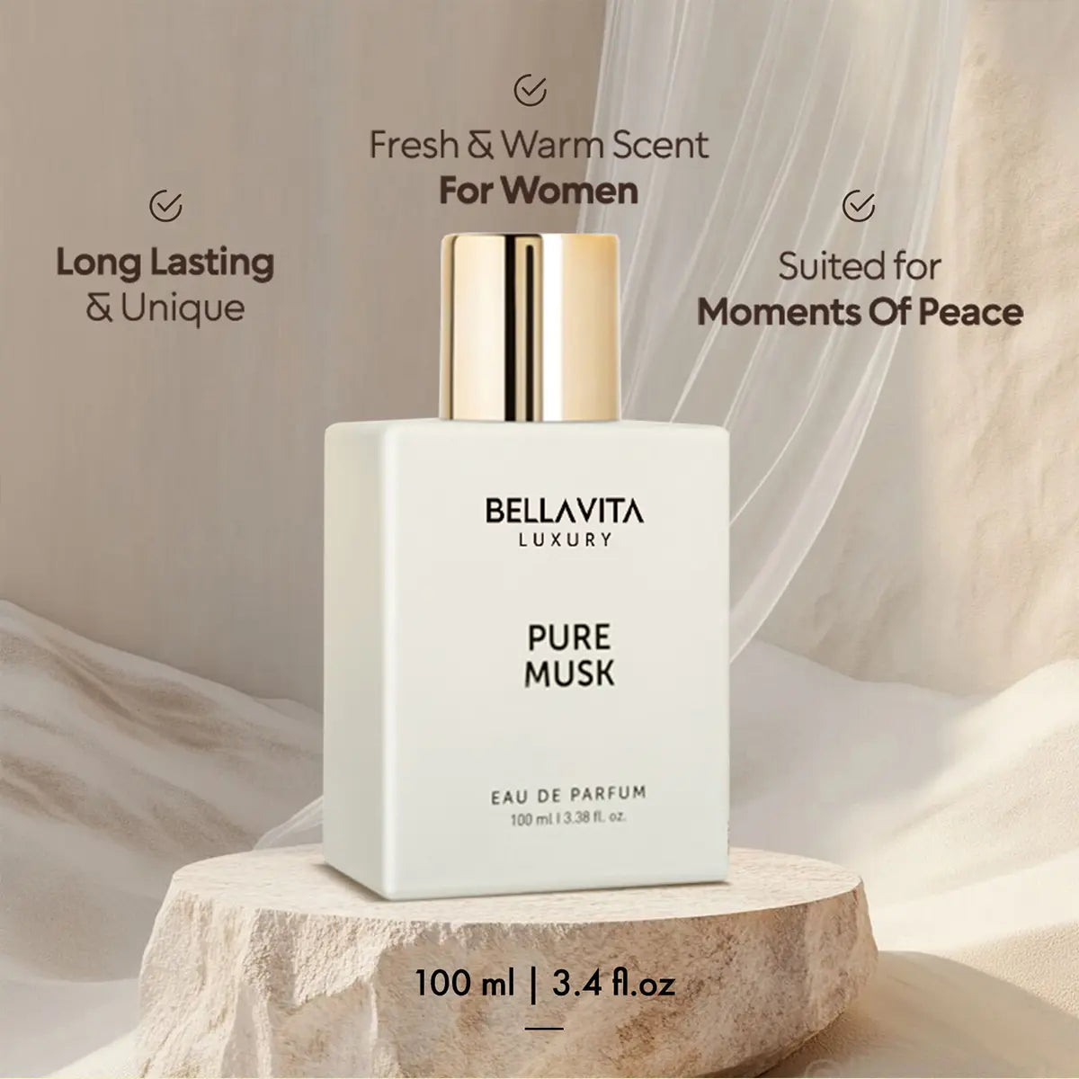 Indulge in Elegance with the Bellavita Luxury Pure Musk Mini Perfume Bundle - 100ml Eau De Parfum + 4 Travel-Sized 20ml Fragrances for Men & Women | Experience the Alluring Woody & Floral Notes of Pure Musk, Oud, CEO Man, Klub Man & G.O.A.T
