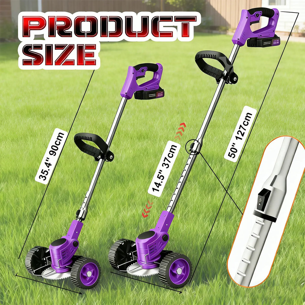 Transform Your Lawn with the Ultimate 3-in-1 Cordless Weed Wacker Trimmer Edger - Powerful 21V 4Ah Electric Lawn Mower with Fast Charger, Lightweight Design, Double Front Wheel, and Versatile 90° Rotation!