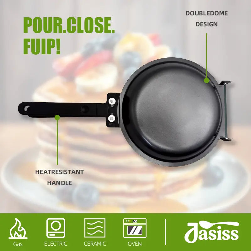 Revolutionary Double-Sided Non-Stick Skillet - Effortlessly Flip Perfect Pancakes, Omelets, and Crispy Bacon for Fluffy Breakfasts!