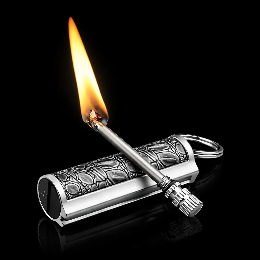 Retro Keychain Lighter - Refillable Permanent Match for Camping & Everyday Carry
