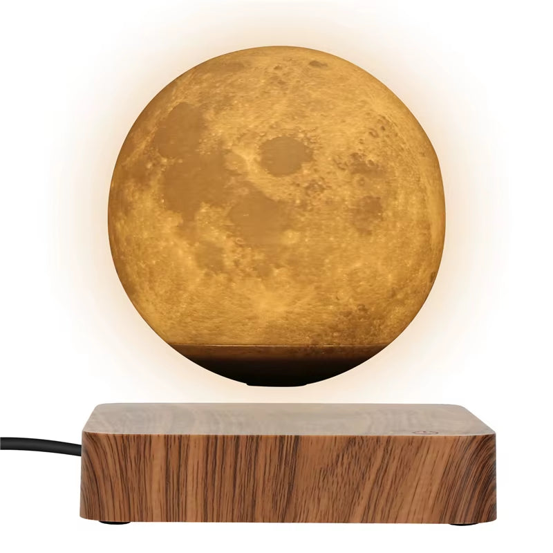 Leviatating Moon Lamp Creative 3D Magnetic LED Night Light Rotating Moon Floating Lamp Home Decoration Holiday DIY Fashion Gift
