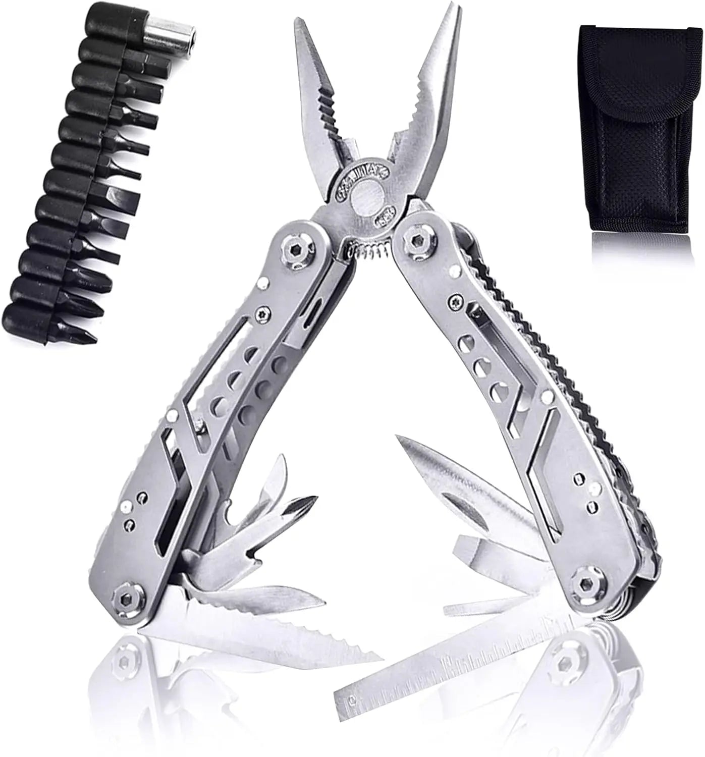 Ultimate 24-in-1 Stainless Steel Multitool: Your Essential Pocket Knife for Outdoor Adventures, Camping, and Everyday Repairs