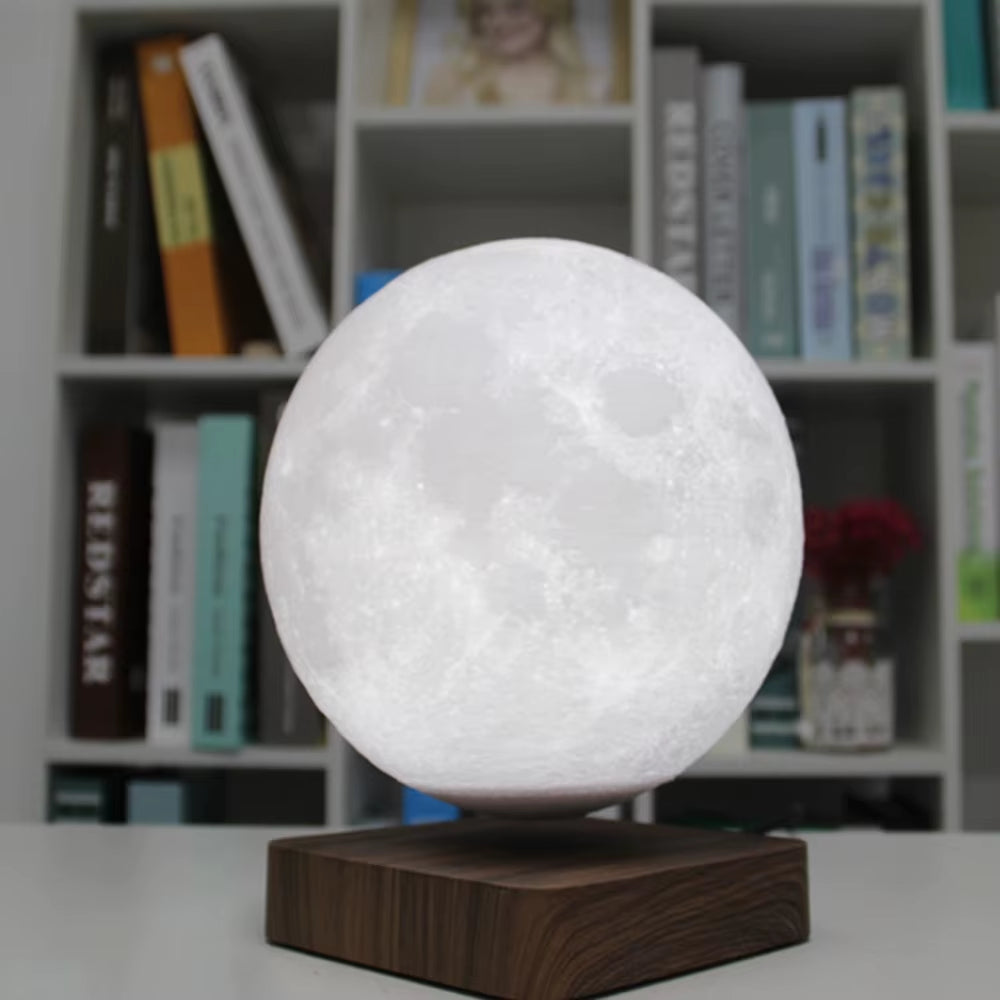 Leviatating Moon Lamp Creative 3D Magnetic LED Night Light Rotating Moon Floating Lamp Home Decoration Holiday DIY Fashion Gift