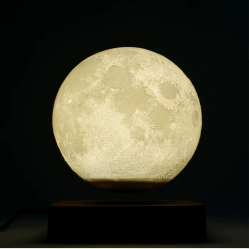 Leviatating Moon Lamp Creative 3D Magnetic LED Night Light Rotating Moon Floating Lamp Home Decoration Holiday DIY Fashion Gift