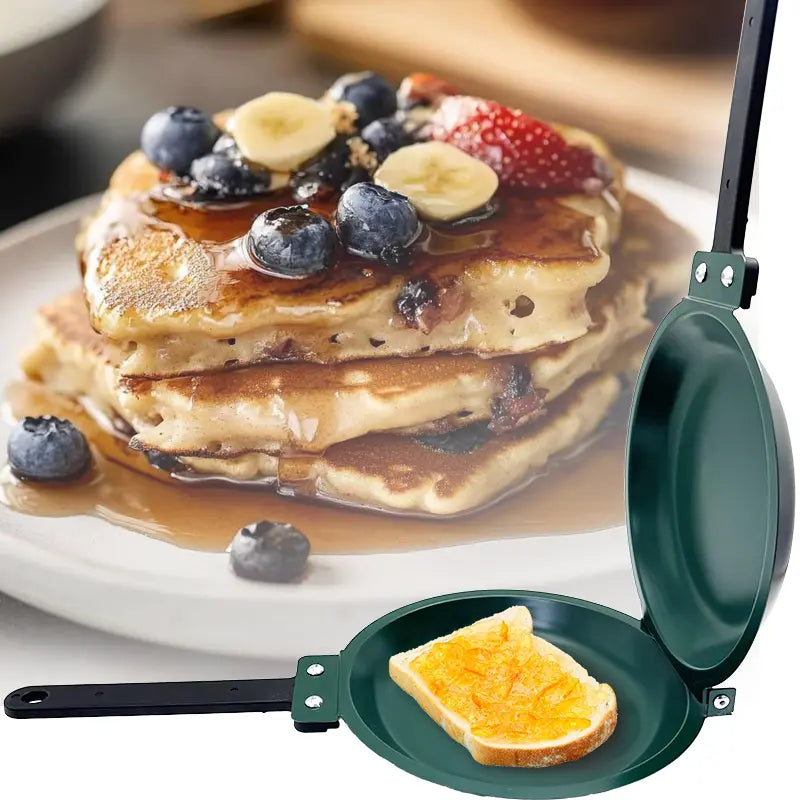 Revolutionary Double-Sided Non-Stick Skillet - Effortlessly Flip Perfect Pancakes, Omelets, and Crispy Bacon for Fluffy Breakfasts!