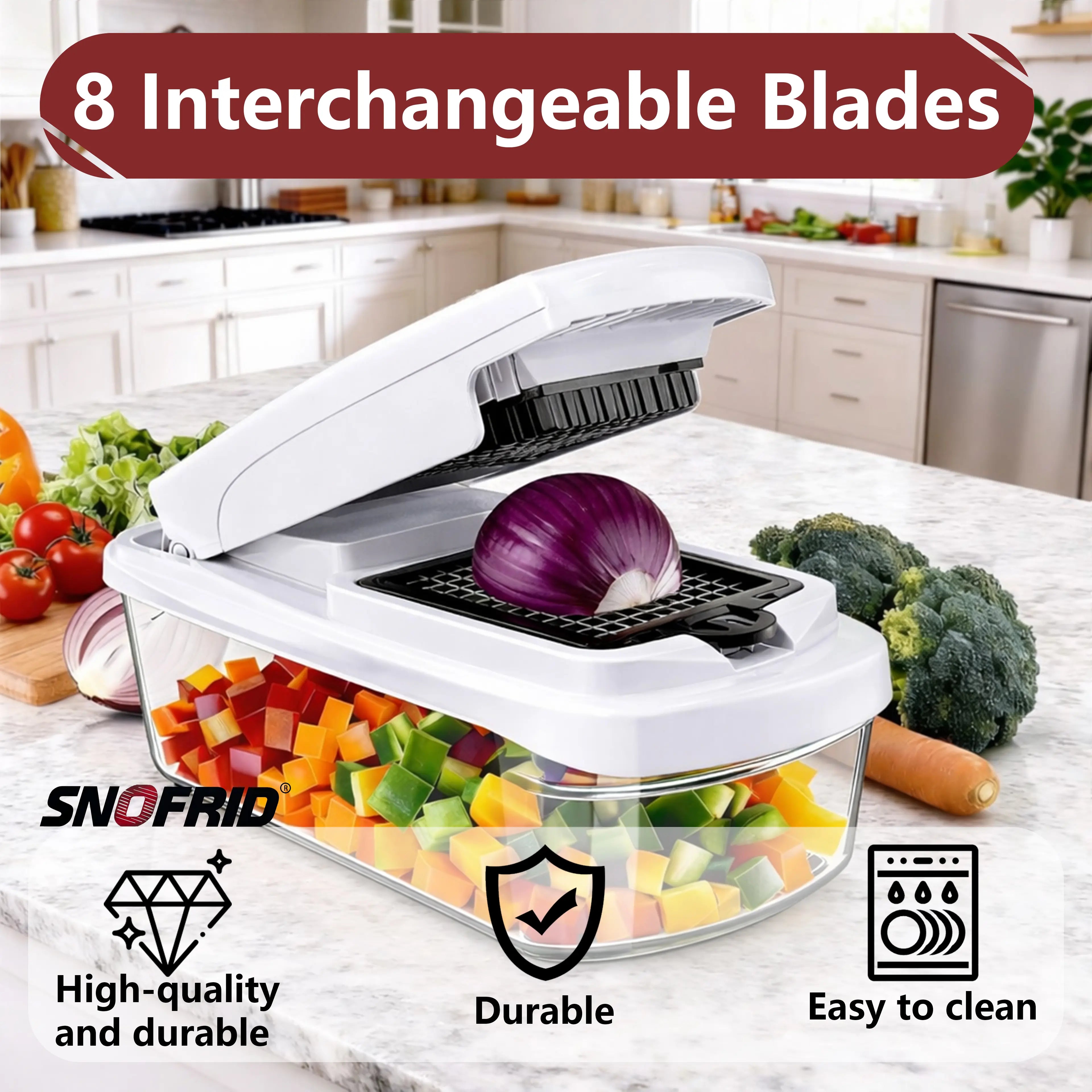Transform Your Cooking with the Snofrid 15-in-1 Multifunctional Vegetable Chopper - The Ultimate Kitchen Tool for Effortless Food Prep!