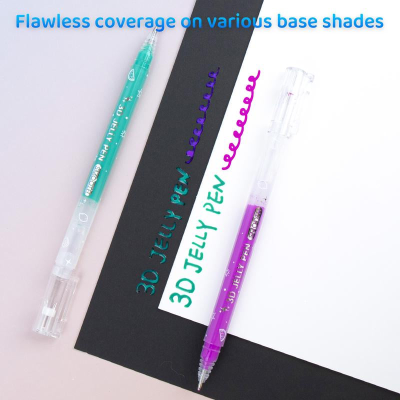 Vibrant 3D Jelly Pen Set - 36 Glossy Colors for Creative Art & DIY Projects