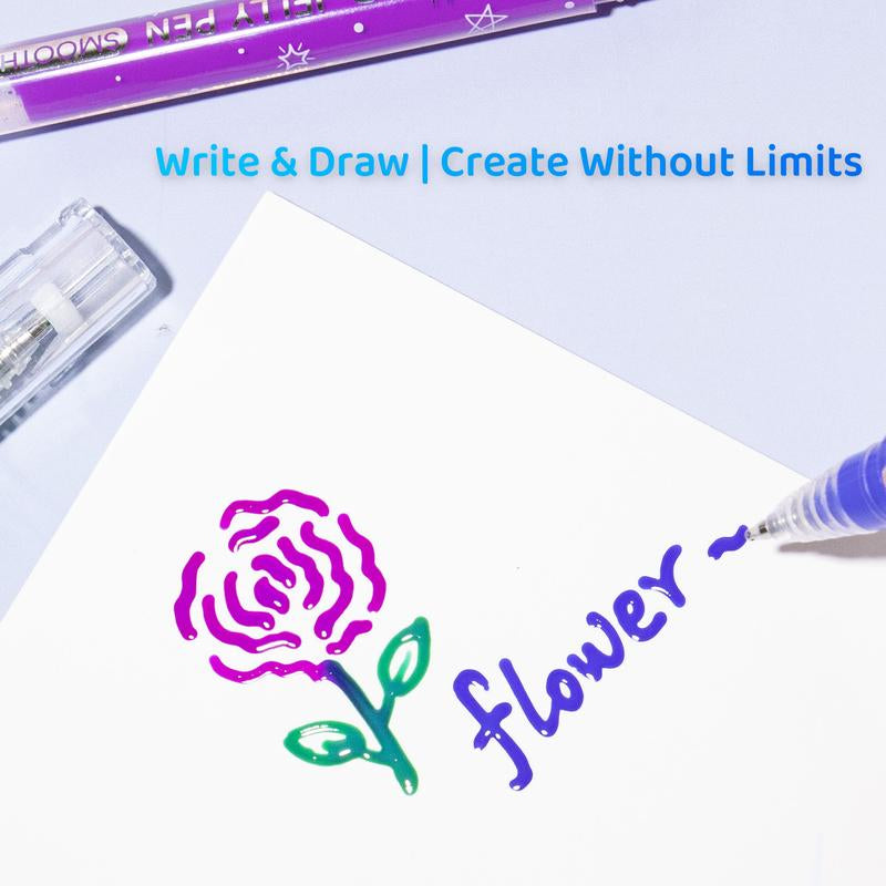 Vibrant 3D Jelly Pen Set - 36 Glossy Colors for Creative Art & DIY Projects
