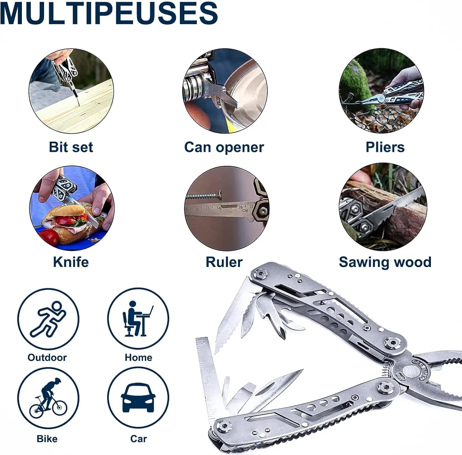 Ultimate 24-in-1 Stainless Steel Multitool: Your Essential Pocket Knife for Outdoor Adventures, Camping, and Everyday Repairs