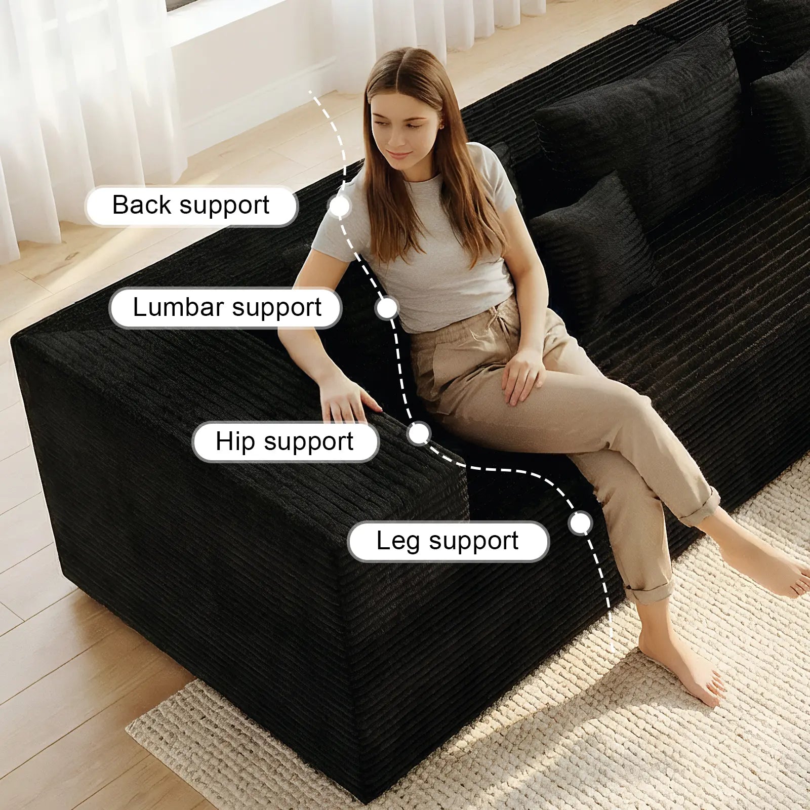 Elevate Your Home with the Compressed Sofa: A Stylish, Versatile Sofa Bed & Recliner with High-Density Foam – Perfect for Any Space (Includes 2 Cozy Throw Pillows)