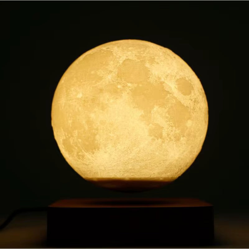 Leviatating Moon Lamp Creative 3D Magnetic LED Night Light Rotating Moon Floating Lamp Home Decoration Holiday DIY Fashion Gift