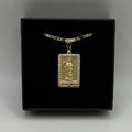 Exquisite Gold Plated Santa Muerte Necklace with Intricate Small Pendant Design