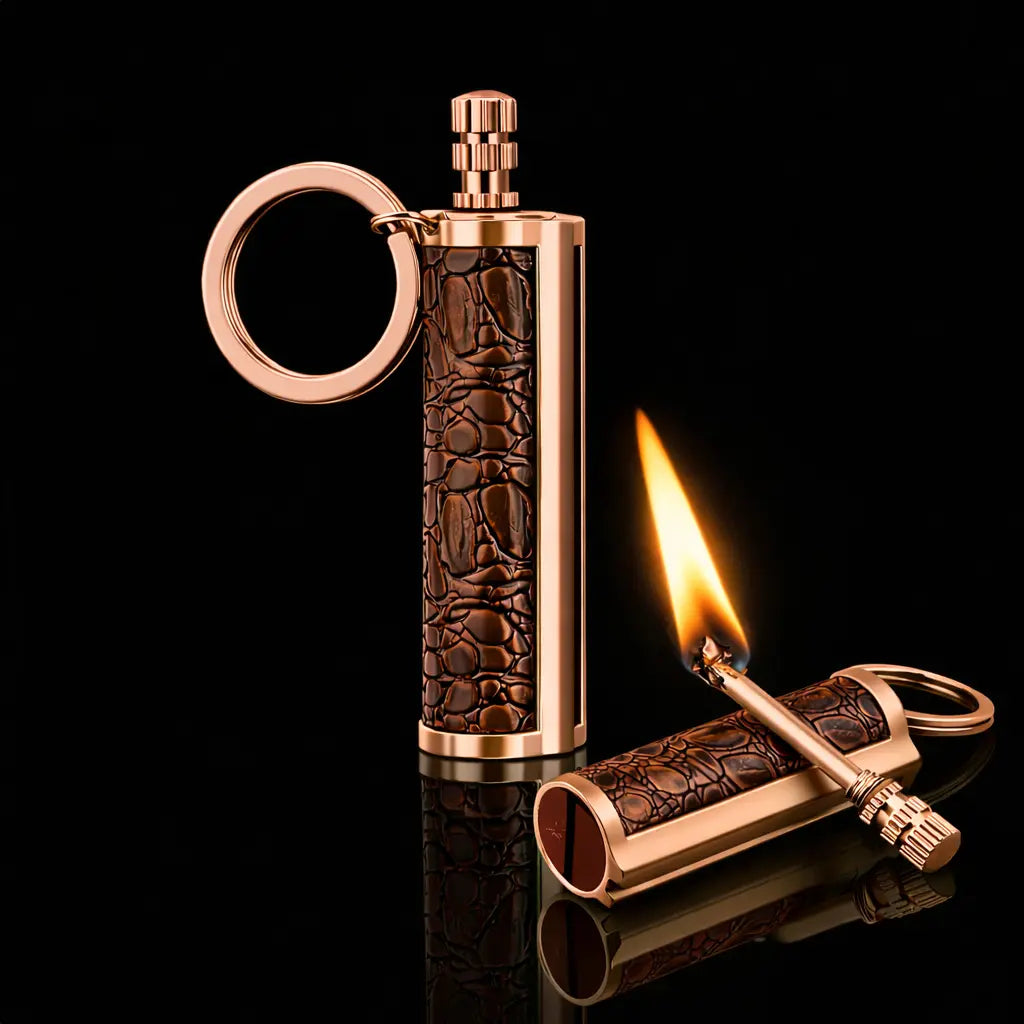 Retro Keychain Lighter - Refillable Permanent Match for Camping & Everyday Carry