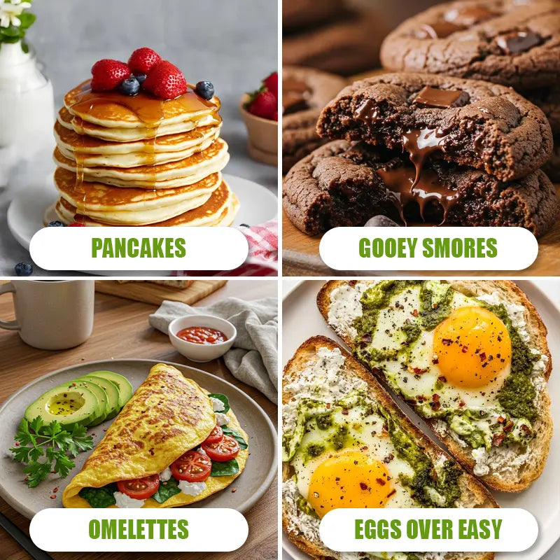 Revolutionary Double-Sided Non-Stick Skillet - Effortlessly Flip Perfect Pancakes, Omelets, and Crispy Bacon for Fluffy Breakfasts!