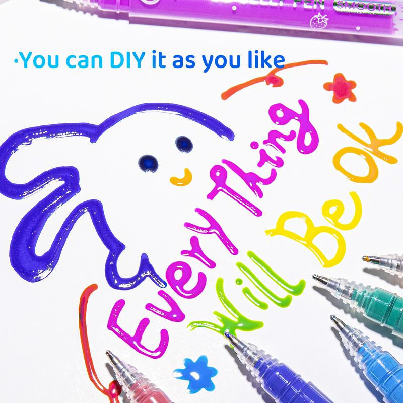 Vibrant 3D Jelly Pen Set - 36 Glossy Colors for Creative Art & DIY Projects